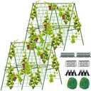TOCCYARD 2 Sets 48”x 48”Foldable Cucumber Trellis Set, A-Frame Garden Trellis for Climbing Plant Outdoor, Detachable Cucumber Trellis for Raised Bed, Plant Grow Support for Tomato, Squash, Vegetable