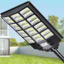 8000W Solar Street Light, Dusk to Dawn Solar Lights Outdoor with Motion Sensor and Remote Control for Yard Parking Lot, Garage, Street (Black)