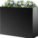 Outdoor planters for Porch Outdoor Tall Planter Box Black Metal Privacy Screen Planter Box Tall Rectangular Narrow Large Big Patio Porch Planter for Outdoor Plants