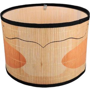 Uonlytech Drum Lamp Shade, E26/E27 Vintage Bamboo Lampshade Boho Chandelier Lamp Cover Replaceable Accessories for Pendant Floor Tables Lamps, 30X30x20CM