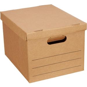 Amazon Basics Moving and Storage Boxes with Handles and Lift-Off Lids, File Storage, Collapsible, 15x10x12 in, Brown, 20-Pack