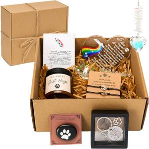 Defresit Dog Memorial Gifts for Loss of Dog, Pet Passing Away Bereavement Remembrance Gifts, Loss of Dog Sympathy Gift Baskets, Rainbow Bridge Memorial Decor, Loss of Pet Gift Box for Friends Family