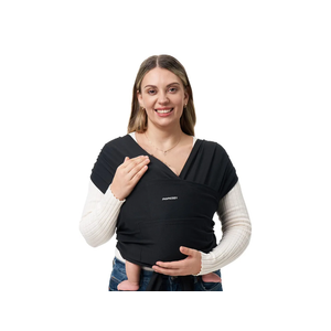Momcozy Baby Wrap Carrier, Easy to Wear Infant Carrier Slings, Lightweight Hands Free Baby Sling, Adjustable Baby Carriers for Newborn to Toddler 8-35 lbs, Black
