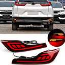 Red LED Rear Bumper Reflectors Fog Brake Rear bumper lights Tail Light Lamps Kit for 2019 2018 2017 Honda CRV CR-V Accessories (Two Functions)