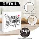 5 Inches Pine Wood Decorative Block - Be Your Own Kind Of Beautiful Desk Decor - Motivational Gift Idea For Coworker Friend Women -Tabletop,Shelf,Bedroom, Home & Office Decorations (A06)