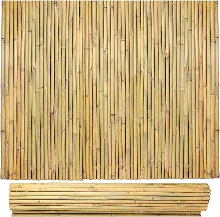 Bamboo Fence 4 ft H x 8 ft L x 0.75 in D, Natural Bamboo Privacy Fencing 4 Feet High, Outdoor Or Indoor Divider Decorative Fence Rolls for Patio, Balcony, Garden and Border Pool