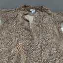 CeCe Women's Leopard Print Double Flutter Sleeves Open Collar Hidden Placket Top (M)