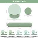 MOSISO Wrist Rest Support for Mouse Pad&Keyboard Set, Circle Curved Ergonomic Mousepad&Coaster Non-Slip Base Home/Office Pain Relief&Easy Typing Pad with Soft Cloth&Silicone Lining, Antique Green