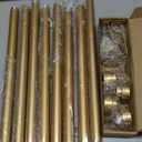 HEI! DEAR 2 Pack Gold Curtain Rods 48 to 84 Inch(4-7FT),1 Inch Heavy Duty Curtain Rods,Adjustable Curtain Rod Set,Modern Decorative Drapery Rods,Telescoping Window Curtains Rods 36-88",Brass Gold