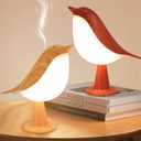 2Pack Small Cute Bird Table Lamp, Touch Bird Night Light, Cordless Bedside Lamp, Desk Lamp for Reading, 3-Way Dimmable USB Rechargeable Battery 2600mAh Nightstand Lamp for Bedroom, Home/Office Decor (Maple Red)