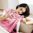 2 x Clear Case Compatible with iPhone 12, Cute Butterfly Print Protective Cover for Girls Women, Slim Soft TPU Four Corners Shockproof Case for iPhone 12 - Dark Pink Butterfly