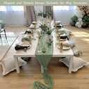 12 Pack 10Ft Cheesecloth Table Runner 35x120 Inch Boho Gauze Table Runner Cheese Cloth Long Romantic Table Runners for Wedding Bridal Shower Birthday Party Table Decor (Dusty Sage Green)