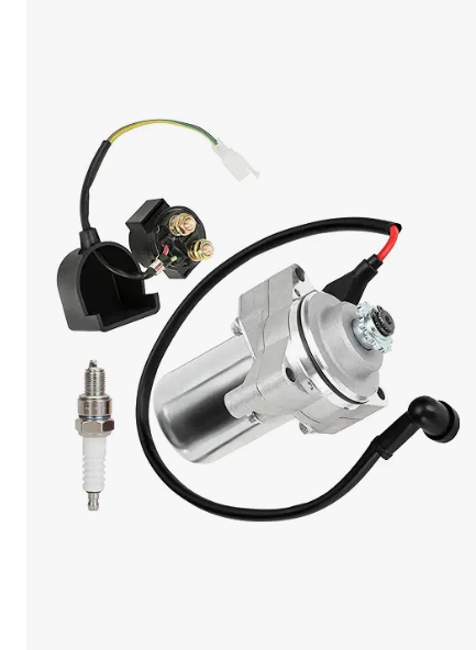 GREHUA 3 Bolt Starter Motor & Solenoid Relay Compatible with Tao tao Coolster 125cc 110cc 50cc Coleman Kazuma Baja Vitacci 4 Wheeler Quad Chinese ATV Parts Sandrail Roketa SSR Lifan Go Kart Pit Bike