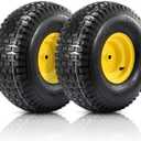 20x8.00-8 Rear Tire and Wheel Assemblies,4 Ply Tubeless Tire Compatible for Riding Lawn Mowers, 3/4" Borehole, 3.5" Offset Hub and 3/16" Keyway, 905lbs Capacity, 2 Pack