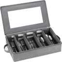 Flatware Utensil Storage Case, Silverware Storage Box Chest with Adjustable Dividers, Cutlery Storage Holder with Zipper Lid for Organizing Cutlery, Flatware, Knives, Large Capacity Gray