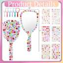 Wonderjune 24 Pcs Handheld Mirror DIY Decorate Your Own Mermaid Princess Mirror for Princess Birthday Party Favors Crafts Mermaid Game Decorations Supplies
