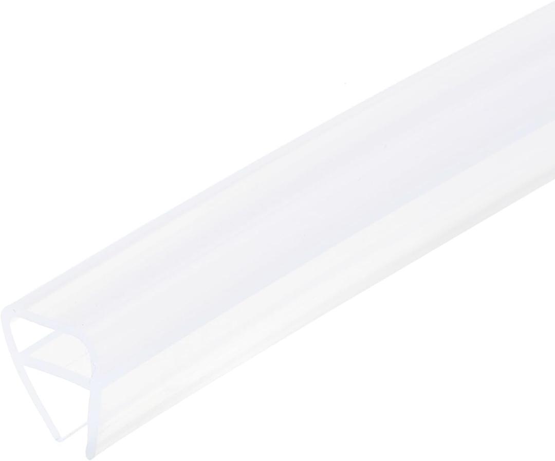 Uxcell Shower Door Side Seal, U-Type Shower Door Sweep for 7/16" Glass 130" Long Silicone Frameless Glass Door Seal Strip, Stop Shower Leaks, Clear