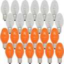 Night Light Bulb,Scentsy Light Bulbs for Warmer,Plug-in Nightlight Wax Warmer Bulbs,Replacement Light Bulbs for Salt Lamps,E12 Base Clear and Orange Bulbs 120V 7W 45 lumens