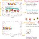 Gooji Kid’s Thank You Cards, 25 Pc. Postcards Set, Double-Sided Custom Cardstock with Fill in the Blank Messages for Birthday Party, Event, or Holiday Use, Stickers Included (Party Treats)