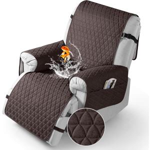 TAOCOCO 100% Waterproof Recliner Cover - Recliner Cover with Non-Slip Granule, Recliner Chair Covers with Elastic Band, Recliner Chair Covers for Reclining Chair(Chocolate, Medium-25'')