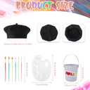 Artist Costume for Kids, Painter Dress Up with Beret, Paint Bucket, Palette, Brush, Scarf, Apron for Boys and Girls
