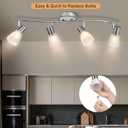 HiBay LED Track Lighting Fixtures, Rotatable 4-Light Ceiling Spot Light, Modern Spotlight with Glass Shade for Living Room Kitchen Dining Room, E12 Base (Bulbs Not Included)