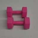 RBX Vinyl Coated Hand Weight Dumbbell Set - Hex Shaped, Roll Free for Body Building/Sculpting/Strength Training Exercise, (Set of 2) (Pink)