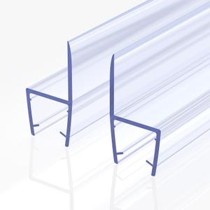MATDDY 1/2" Glass Shower Door Side Seal Strip 2 Pack x 39 Inch H Type Sweep