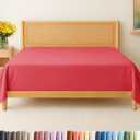 King Size Flat Sheet - Hotel Quality Top Flat Bed Sheet Only - Ultra-Soft, Comfy, Breathable & Cooling - Fade & Wrinkle Free - Easy-Care, Stain & Shrink Resistant Bedding - Easy-Fit & Oeko-Tex - Red