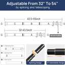 ENJOYBASICS 2 Pack Adjustable Spring Tension Curtain Rods 32 to 54 Inches, Stainless Steel Matte Black Shower Rod No Drilling for Window, Bathroom, Closet, Room Divider, 7/8" Diameter