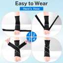 GAOUREL Plantar Fasciitis Relief & Ankle Brace - Adjustable Compression Sleeve for Heel Pain, Sports Injury, Tendinitis with Secure Arch Support - For Men & Women (Black, M)