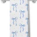 Coquette Navy Blue Bow Kitchen Towels, Preppy Blue Dish Hand Towels for Bathroom, Ribbon Dish Tea Towels, Coquette Girly Bathroom Decor,16x24 Inch