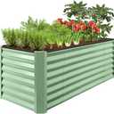 Best Choice Products 8x2x2ft Raised Outdoor Metal Garden Bed, Deep Root Box Planter for Vegetables, Flowers, Herbs, 240 Gallon Capacity, 100% Non Toxic Materials - Sage Green