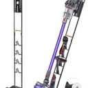Haturi Vacuum Stand for Dyson V15 V11 V10 V8 V7 V6 - Vacuum Accessories Stable Metal Organizer Stand Holder, Dyson Handheld DC30 DC31 DC34 DC35 DC58 DC59 DC62 Cordless Vacuum Cleaners Storage Rack (with Rectangular Base & Wheel)