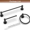 FILTA Bathroom Hardware Set, Matte Black Towel Rack Set Towel Bar Set for Bathroom, 3 Pieces Bathroom Towel Holder Set, Bath Hardware Set with 16 Inch Towel Bar.
