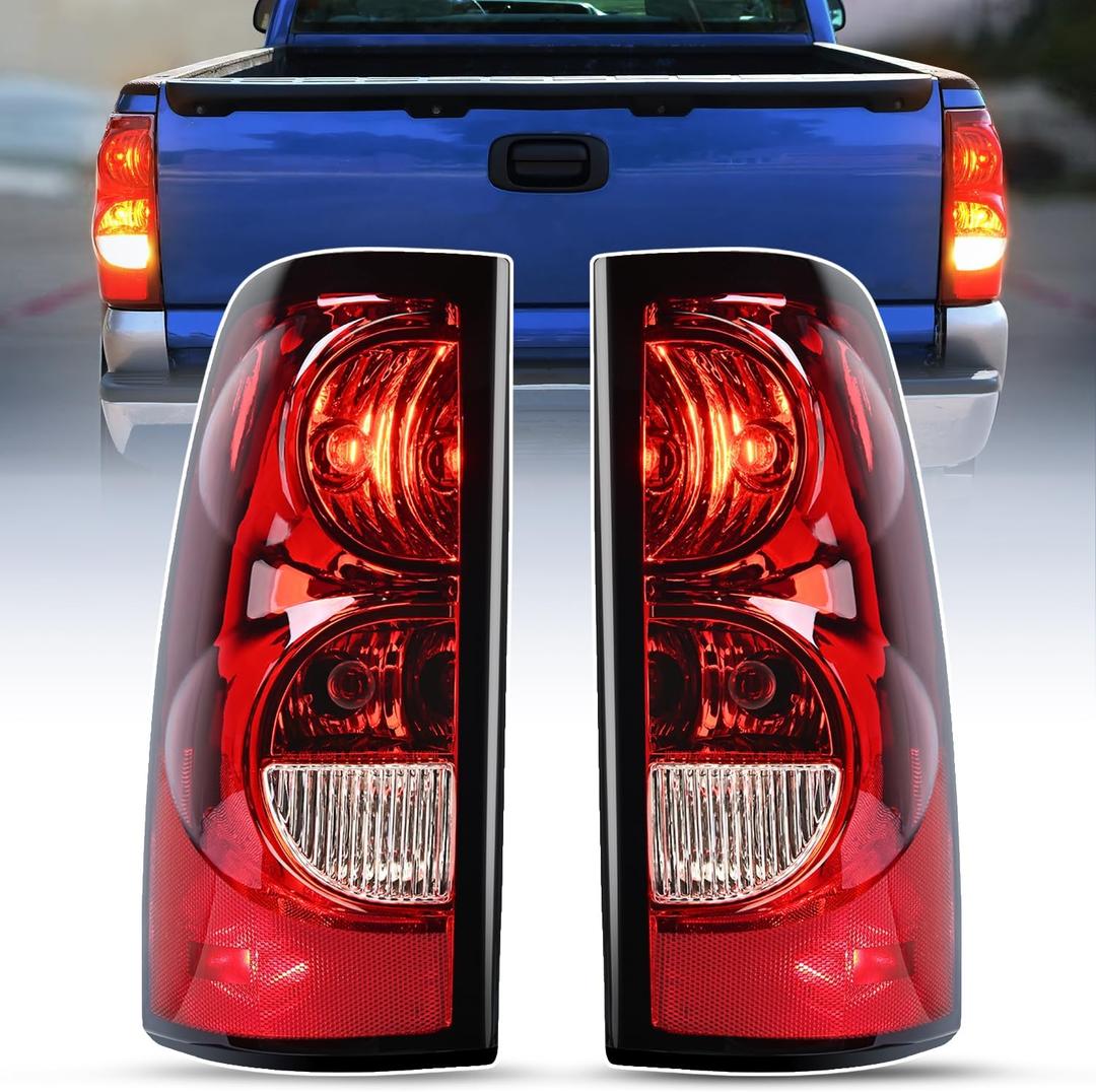 Nilight Taillight Assembly Compatible with 2003 2004 2005 2006 Chevy Silverado 1500 1500HD 2500 2500HD 3500 2007 Chevrolet Classic OE Style Taillight Rear Lamp Driver and Passenger Side w/Bulbs