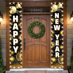 KatchOn, XtraLarge Happy New Year Banner with Lights - 72x12 Inch | Light Up New Years Decorations 2026 | New Years Eve Party Supplies 2026, Nye Decorations 2026 | Happy New Year 2026 | Nye Decor 2026