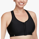Glamorise Women's 34F Zip Up Front-Close Sports Bra Wirefree