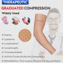 KEKING Lymphedema Compression Arm Sleeves with Silicone Band for Men Women (Pair), 15-20 mmHg Compression Full Arm Support for Lipedema, Edema, Post Surgery Recovery, Swelling, Pain Relief, Beige L