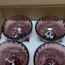 VanEnjoy Purple Vintage Pressed Pattern Glass Ice Cream Cups/Dessert Bowls - Set of 4,12 Oz
