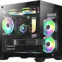 Bgears b-Pellucid MicroATX Gaming PC Case with Infinity Tempered Glass and USB 3.0 x 2. (Fan Sold Separately) (350 x 279 x 375 mm, Black)