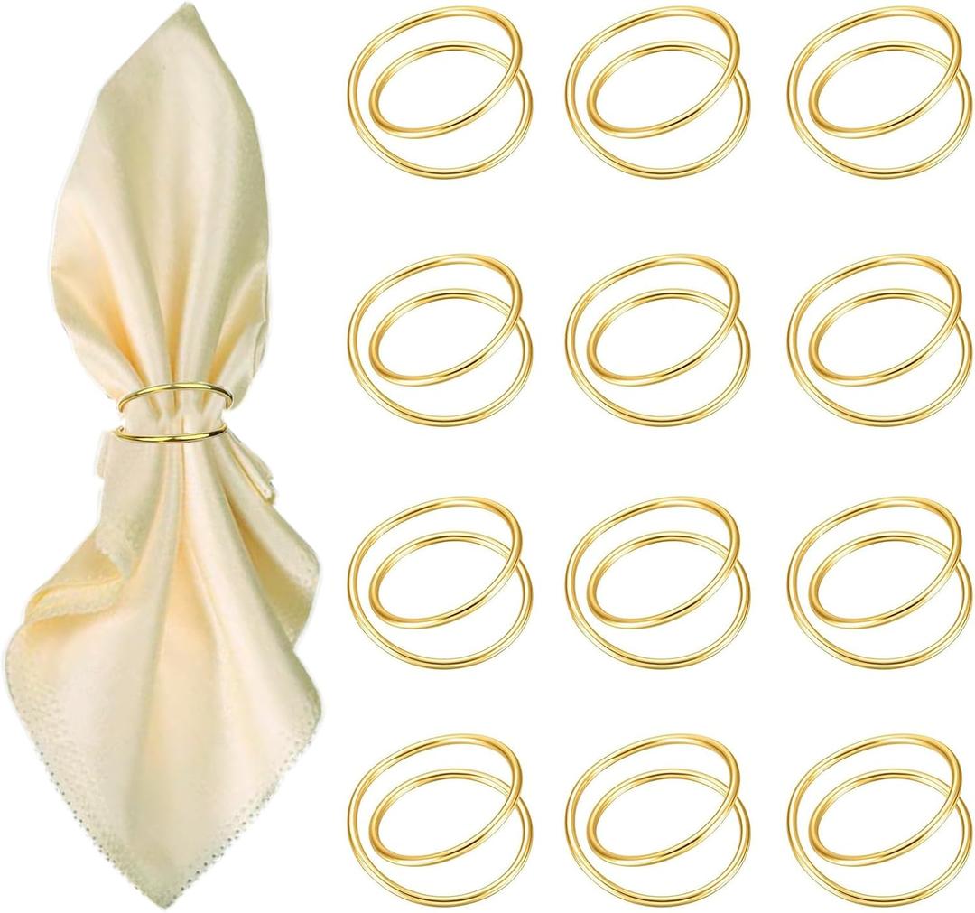 Gold Napkin Rings-12 PCS Metal Spiral Napkin Rings(Spiral) Napkin Holders Buckles for Family Dinner, Wedding, Party,Table Decorations