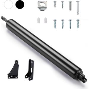 Screen and Storm Door Closer Kit, Closer for Heavy Storm Doors | Screen and Storm Door Push Button Latch Set | Storm Door Protector Chain and Spring (Black-Only Closer)