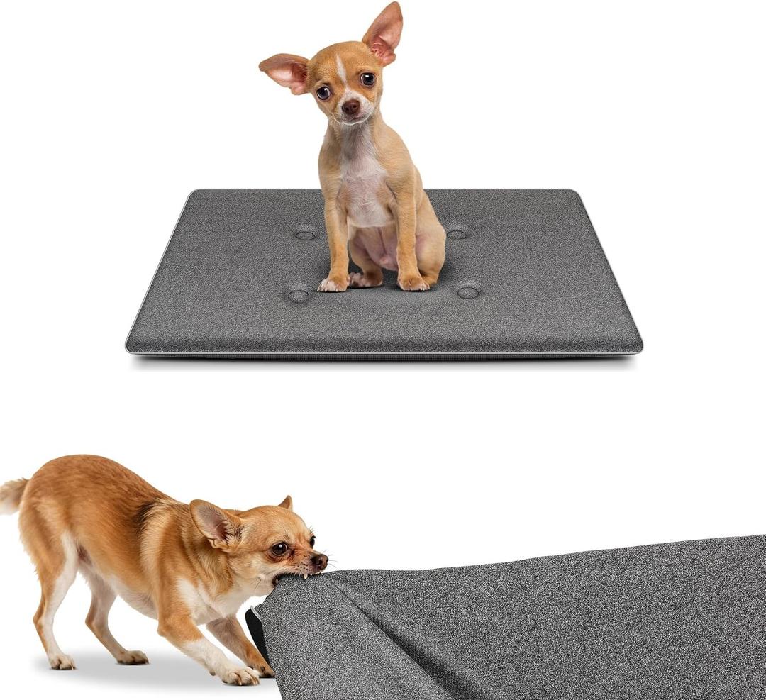 Indestructible Chew Proof Dog Bed, Heavy Duty Dog Crate Pad for Aggressive Chewers, Rip-Resistant Kennel Mat, Machine Washable Durable Pet Bed for Indoor Outdoor Use (S:24x17in)