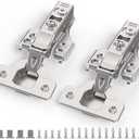 Chibery 20 Pack 3/4" Full Overlay Soft Close Concealed Hinge for Face Frame ＆ Frameless Door, 3D Adjustment, Clip-on Plate, Slow Self Closing Hidden Satin Nickel, 105° Stainless Steel Hinges, 5/8"
