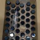 Belle Vous Mini Liquor Bottles (48 Pack) - Reusable Plastic 25ml (0.85 fl oz) Empty Spirit Bottle with Black Screw Cap, Liquid Funnel for Easy Pouring, Filling - Miniature Bottles - Weddings & Parties