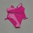 FoWear Girls Swimsuits Bikini Set 2 Pieces Rose Powder Patchwork Color Block Bikini with Adjustable Shoulder Strap Girls Bathing Suits Size 8-10