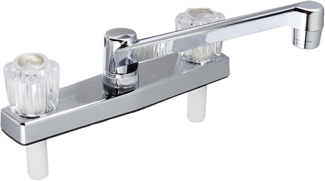 EZ-FLO Non-Metallic Kitchen Sink Faucet with 2 Handles, Chrome, 10122