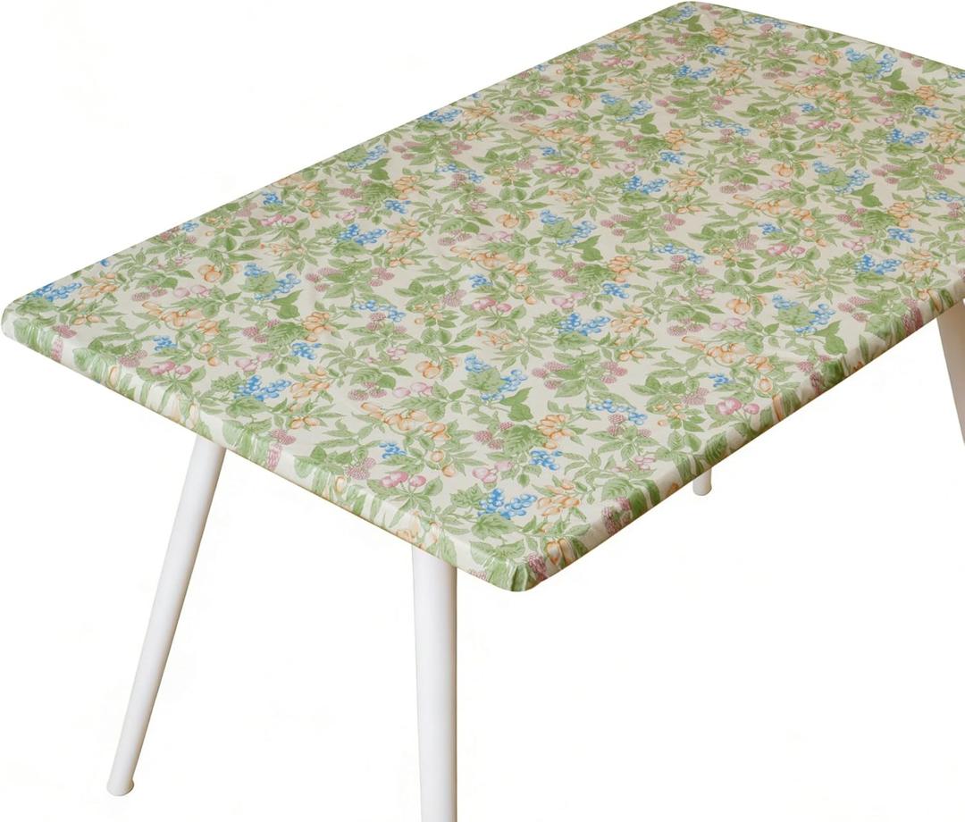 2 x Rectangle Picnic Table Cloth, Elastic Waterproof Fitted Vinyl Tablecloths for 6 Foot Tables, Wipeable Flannel Backed Table Covers for Dining, Camping, Outdoor(Mulberry,30"x72")