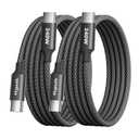 etguuds 240W USB-C to USB-C Cable 6ft, 2-Pack, Super Fast Charging Type C Charger Cord for iPhone 17 16 15 Series, Samsung Galaxy S25 S24, for MacBook, iPad, Steam Deck Switch USBC Laptop